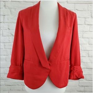 Anthropologie Red Blazer